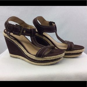 Nichels Brown and Beige Wedges